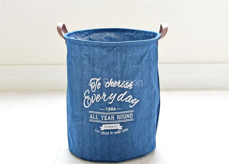 

Foldable Canvas Laundry Basket Kids Toy Organizer Dirty Clothes Storage Barrel Sundries Clothing Storage Basket Holder Pouch