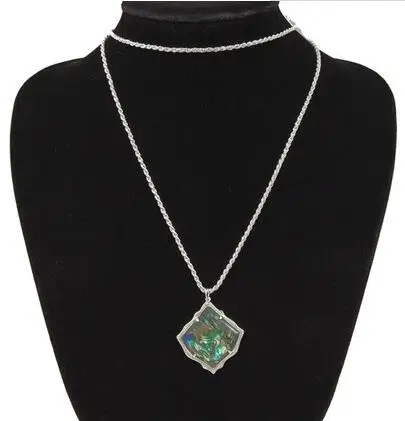 Silver abalone neckl Модные висячие серьги-капельки с камушками - Окраска металла: Silver abalone neckl