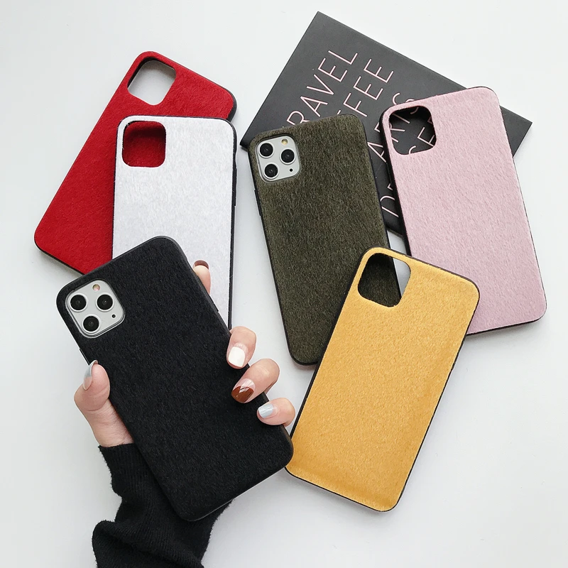 Однотонный Пушистый чехол для телефона iPhone 7 8 6 6s Plus Coque Capa X Xs 11 Pro Max XR | Мобильные