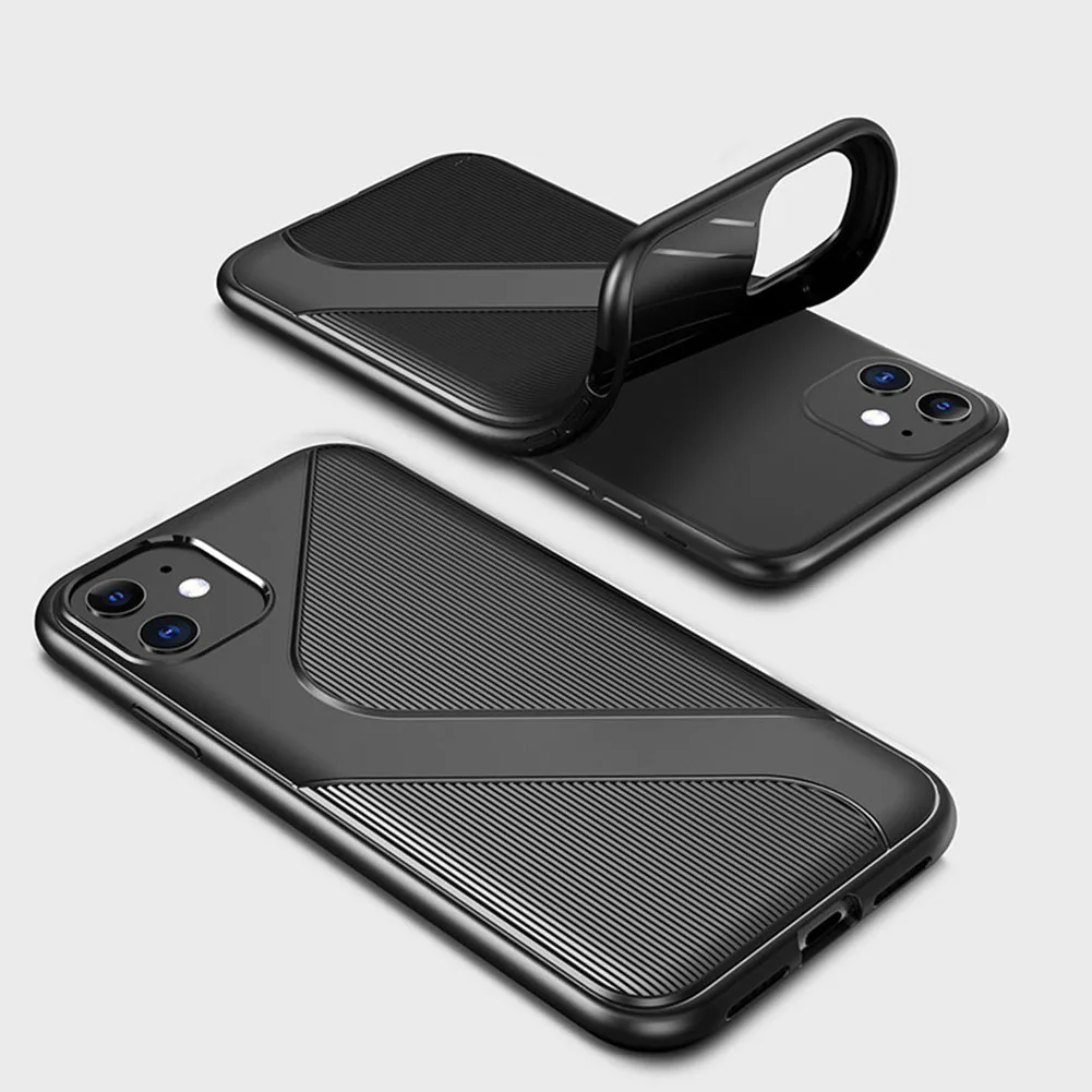 Силиконовый чехол в полоску для iPhone 11 Pro MAX X XR XS ультра тонкий Противоскользящий