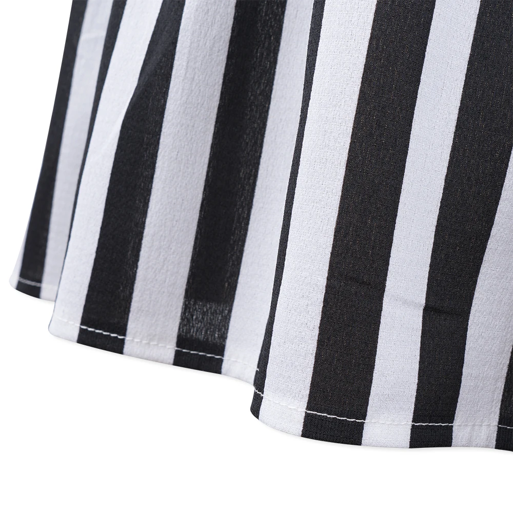 

Neatie kiddie Fashion Casual Stripe Dresses 2019 Ruffles Midi Straight Dress Female Half Flare Sleeve O-neck Vestidos