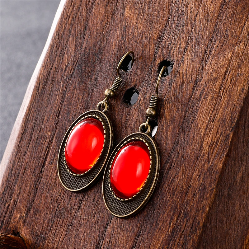 Популярные винтажные свисающие серьги из сплава овальной формы оригинальный