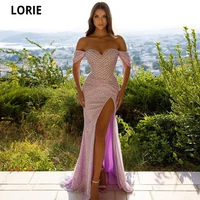lorie sparkly arabic sweetheart evening dress bling bling pink sequin sexy split prom dresses evening party gowns custom made