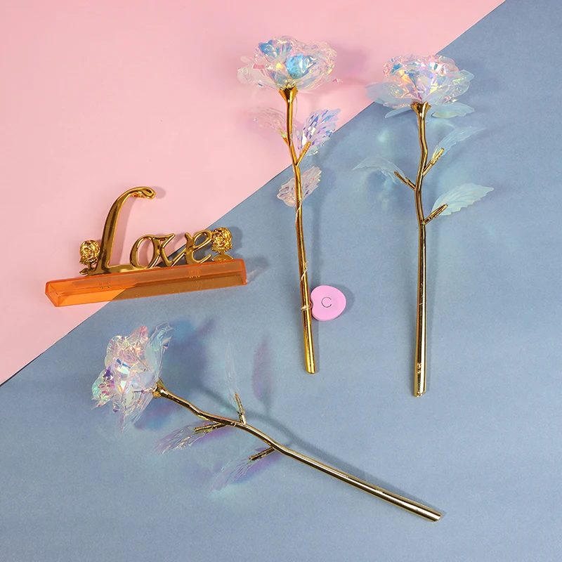 

Dropshipping Valentine's Day Creative Gift 24K Foil Gold Rose Lasts Forever Love Wedding Decor Lover Lighting Rose