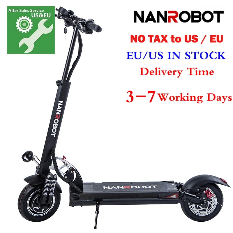 NANROBOT D5 + 2000W 52V 26AH Электрический скутер для взрослых 10 ''складной легкий топ