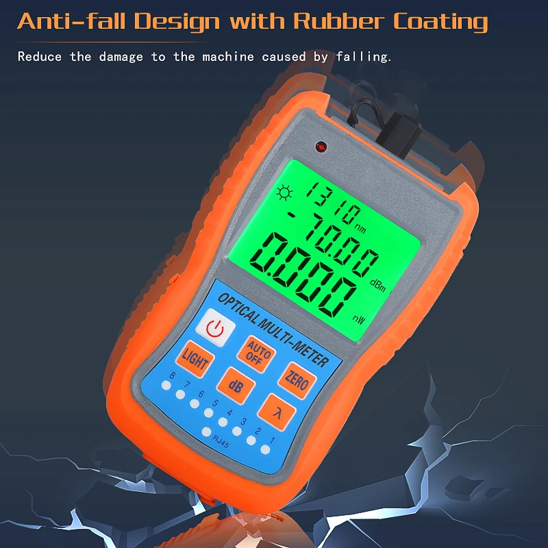

FTTH Mini Optical Power Meter AUA-G70A/50A OPM Fiber Optical Cable Tester -70dBm~+10dBm SC/FC/ST Universal Interface Connector