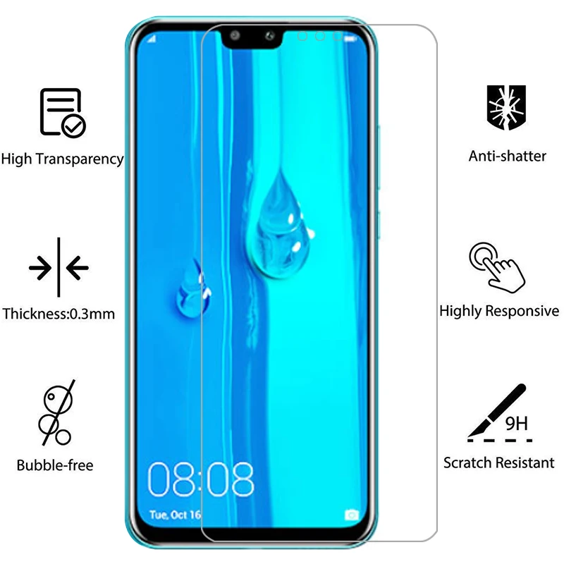 Закаленное стекло для защиты экрана huawei y9 2019 чехол huawey huwei hawei y 9 9y y92019 защитный