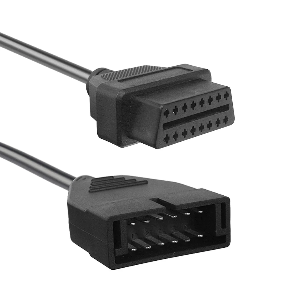 10 шт./лот для GM Daewoo 12 контактный разъем 16Pin OBD2 женский соединительные кабели 12PIN OBD