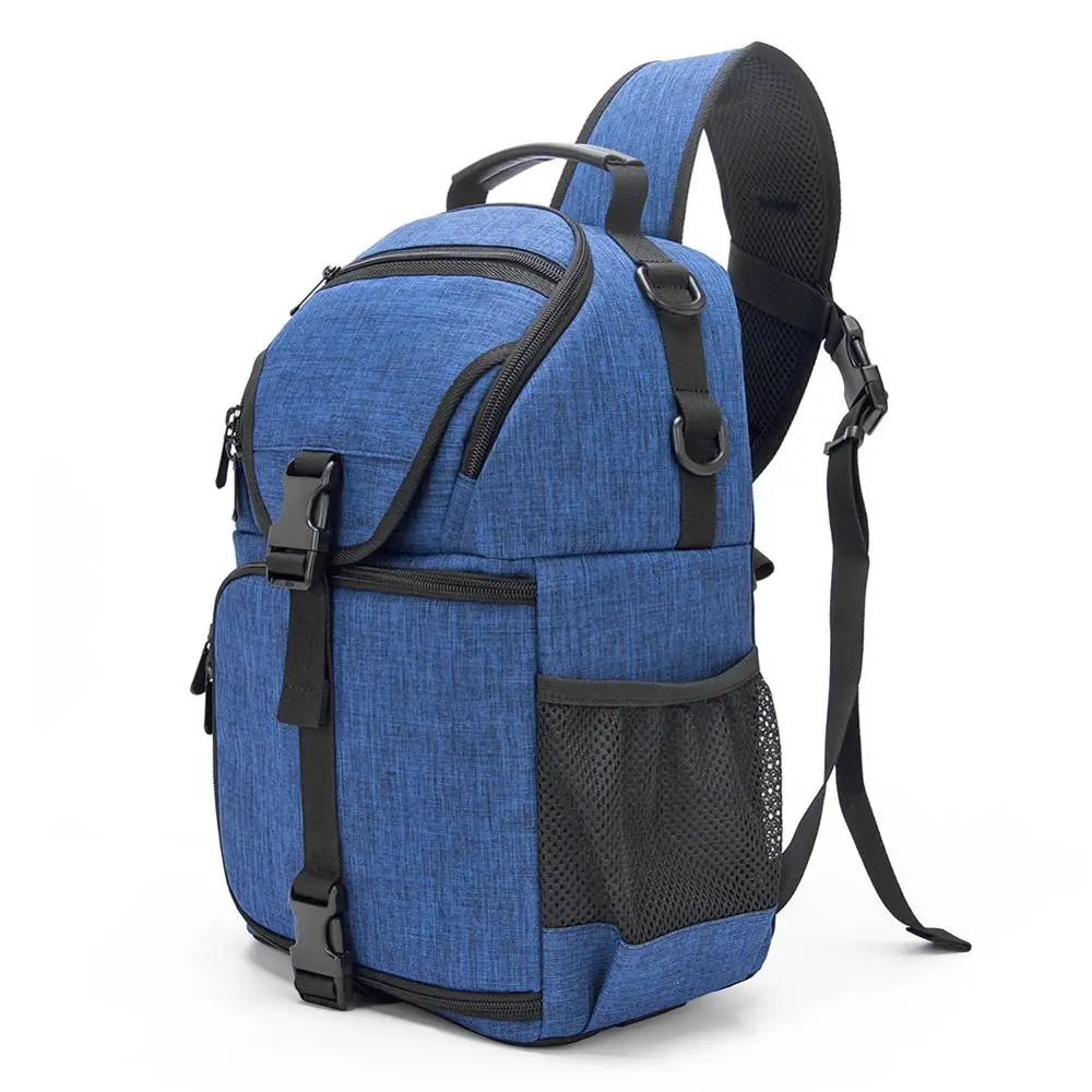 Style D Blue Фото камера DSLR видео Waterprpof Оксфорд ткань мягкие Плечи Рюкзак SLR сумка чехол для цифровой объектив камеры штатив-Трипод - Цвет: Style D Blue