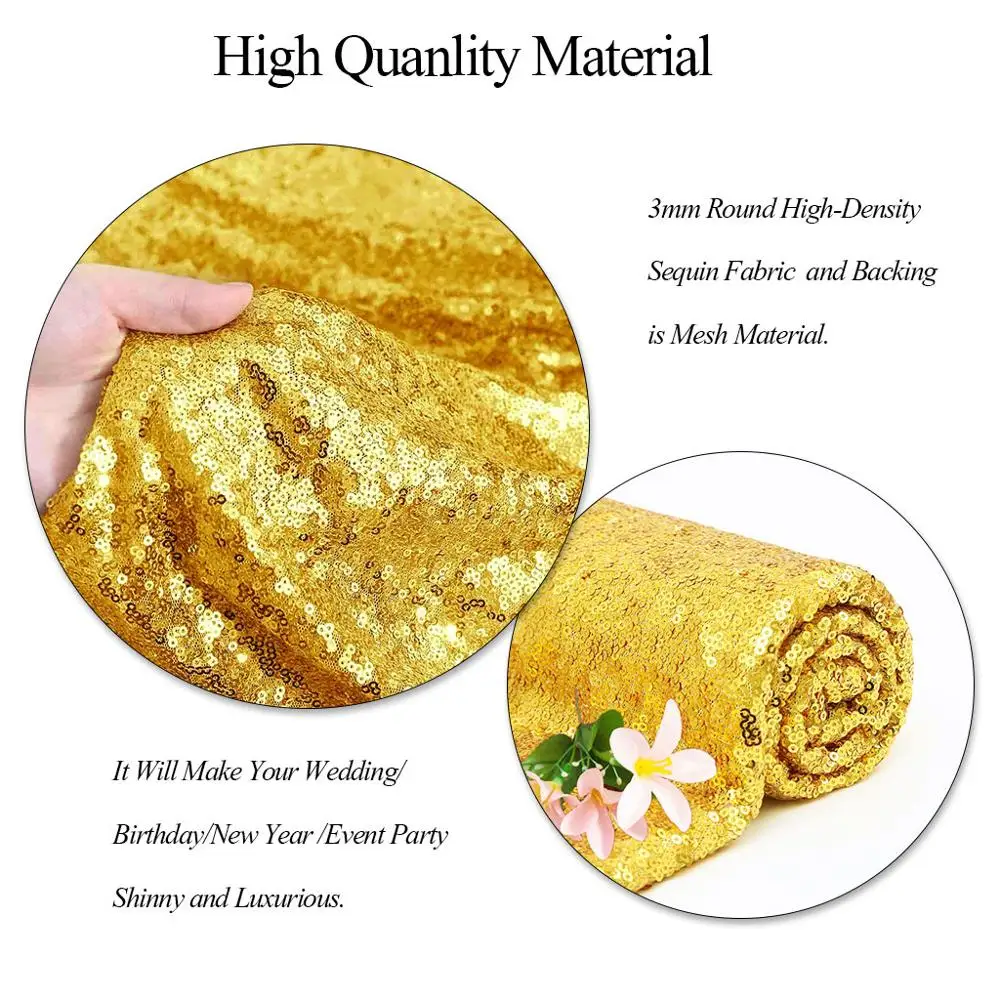 

ShinyBeauty Gold-Wedding Aisle Runner-3X15FT Sequin Wedding Carpet Aisle Runner Glitter Decoration of Celebrations and Events-M