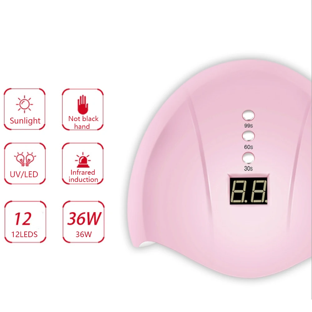 УФ светодиодная лампа для сушки ногтей 36 Вт всех видов гель лака USB портативная