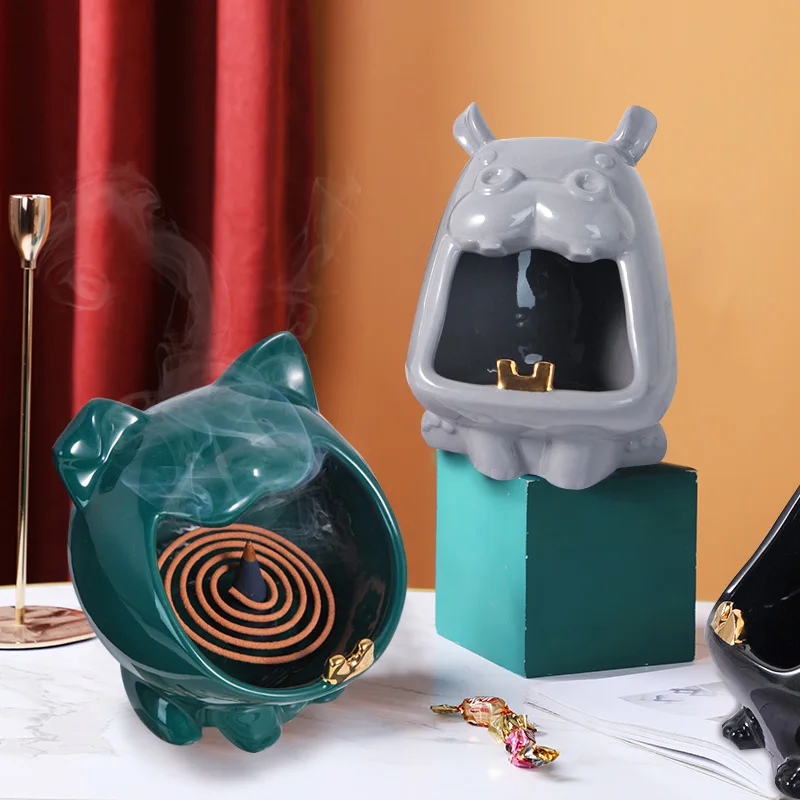 

Animals Ashtray Dog Figurine Home Decoration European Style Ceramics Storage Box Living Room Decor Ornaments