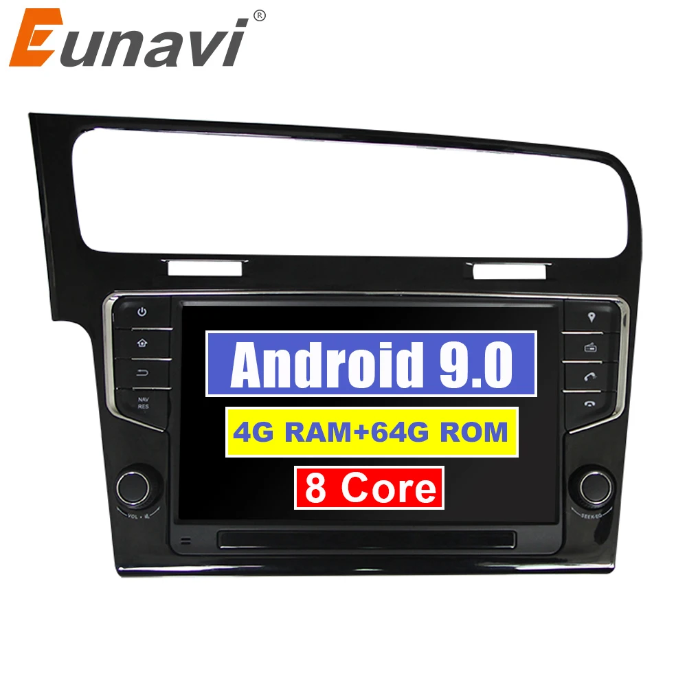 Eunavi Android 9,0 автомобильный Радио стерео Мультимедийный плеер для VW golf 7 golf 7 2013- 2 din головное устройство аудио навигация tda7851 9''