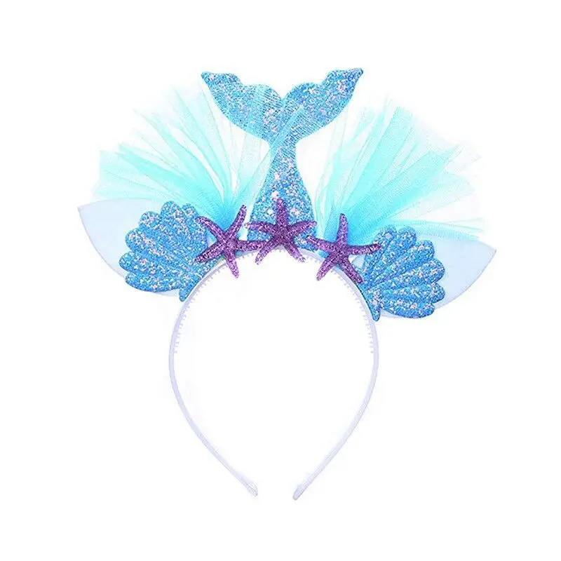 Женское платье-пачка до колен фиолетового и синего цвета с повязкой на голову |