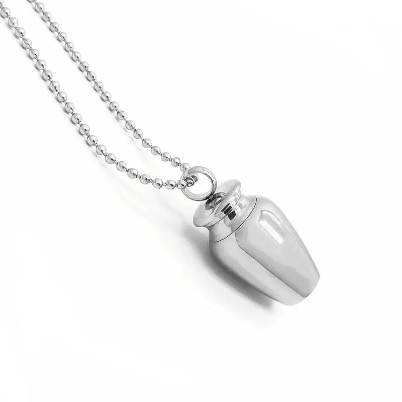 

Pet Ashes Cylinder Memorial Urn Necklace Stainless Steel Cremation Jewelry