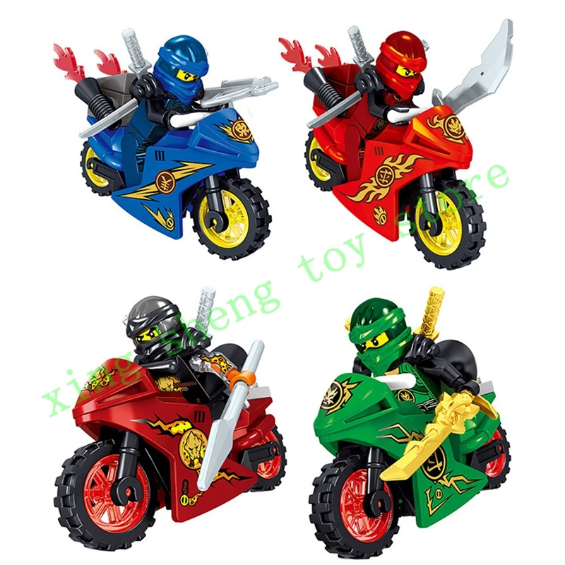 8 шт./компл. Ninjago мотоцикл совместимый с legoingly нинзяго Строительство Блоки Детские