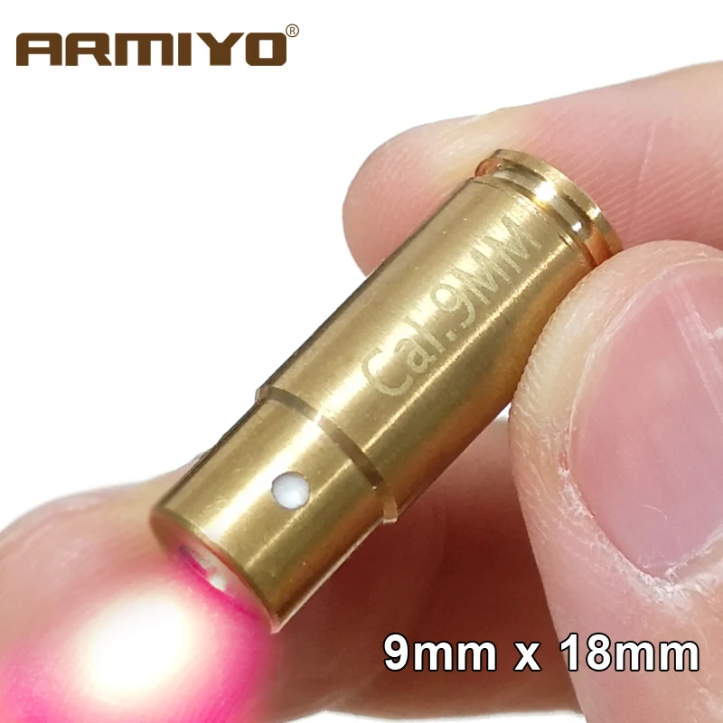 Armiyo латунь Boresighter CAL: 9 мм. 380Cal 9x18 мм и 9x19 мм картридж отверстие прицел красный лазерный принадлежности для охоты без батарей