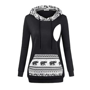 Осенне-зимние теплые толстовки для кормящих матерей для беременных кормящих грудью женщин топ с капюшоном для беременных свитер для кормящих матерей