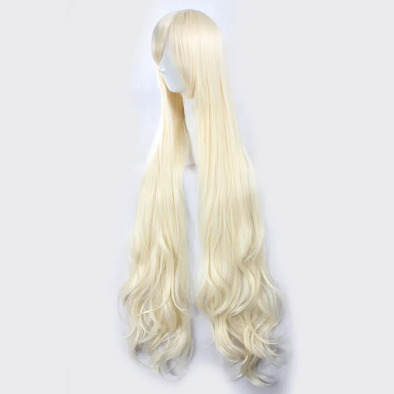 47'' 120cm Wavy Long Light Blonde Kagerou Project Marry Kozakura Mari Heat Resistant Hair Cosplay Costume Wigs + Free Wig Cap |