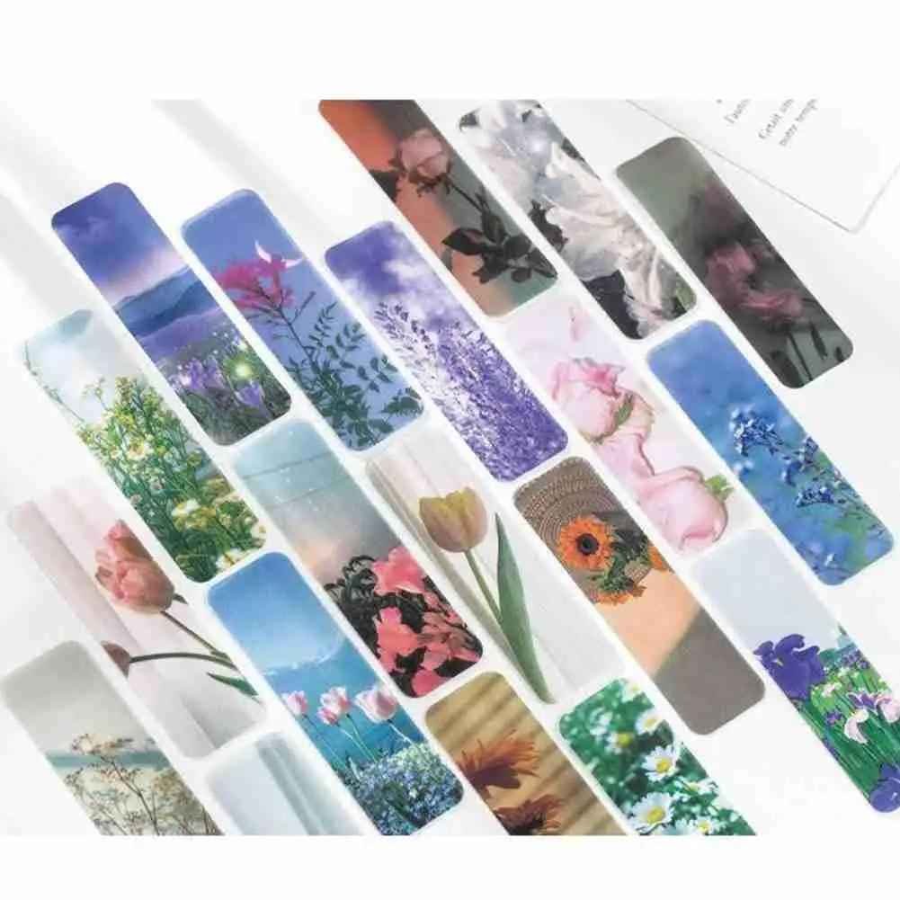 

20pcs/set Romantic Landscape Bookmark Cloud Sunset Stationery Forest Diy School Sea Mountain Office Bookmark Flower M9z7