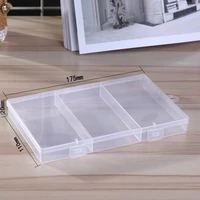 3 grids plastic clear organizer jewelry crystal gems trinket keepsake chest fishing gear storage box collection container case