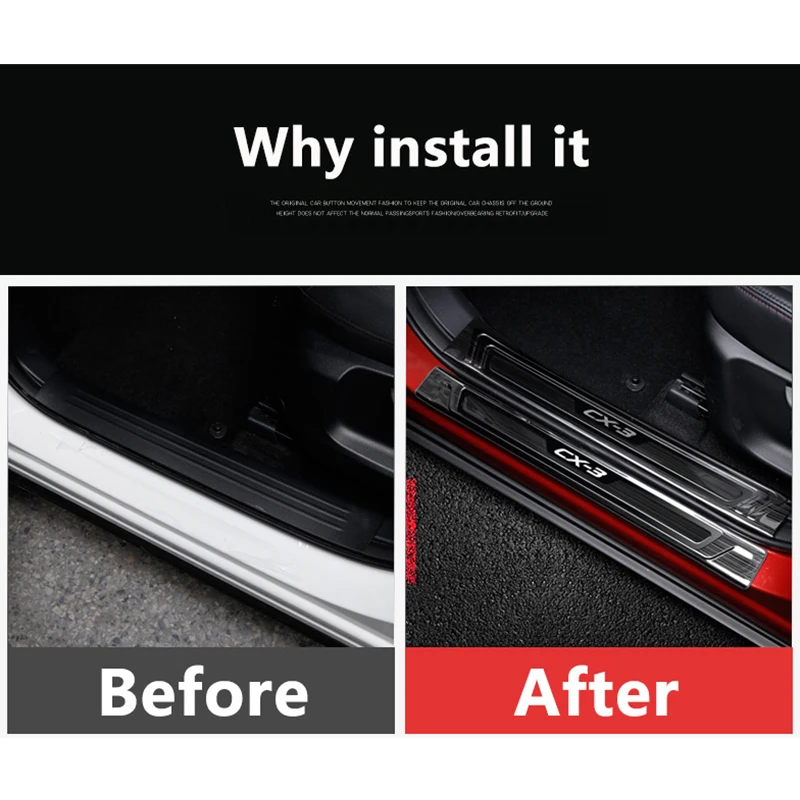 Накладка на порог автомобильной двери из нержавеющей стали для Mazda CX-3 CX3 2015 2016 2017