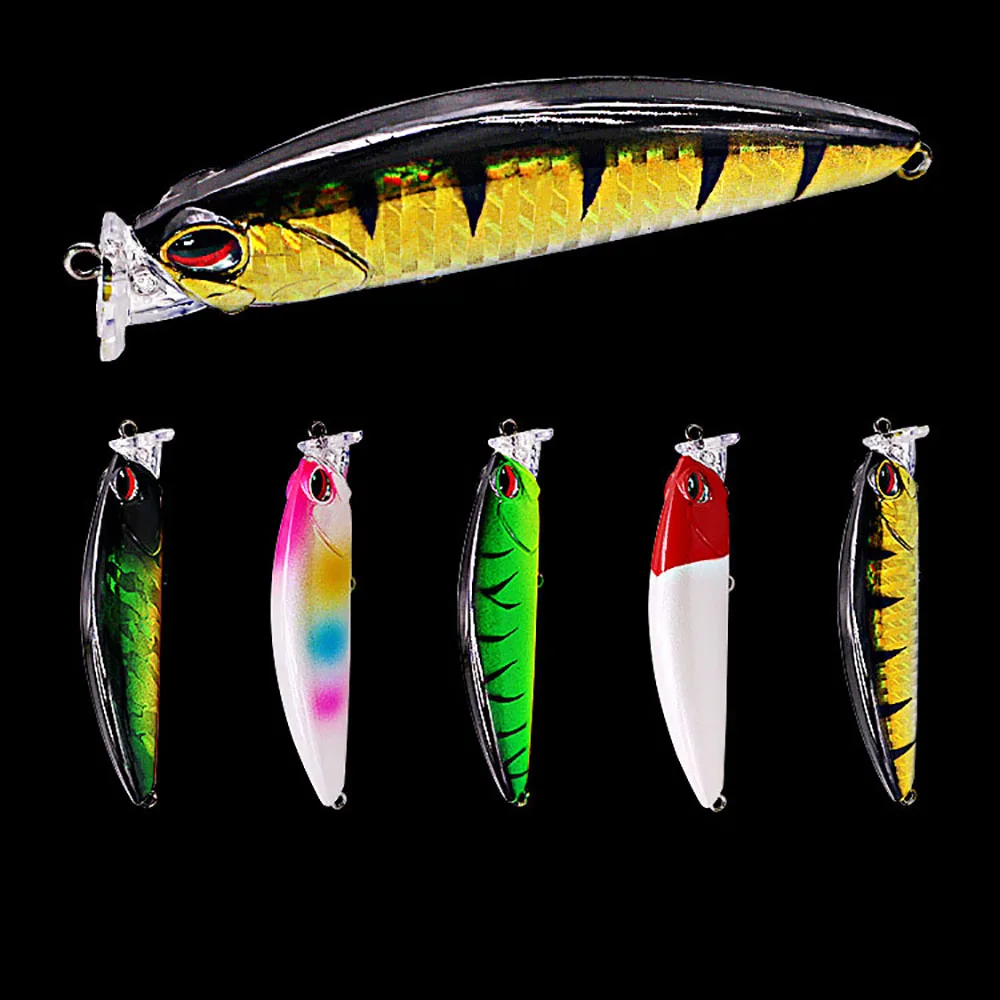 

Hard Bait Fishing Lures 5 colors for Choose Minnow High Quality Professional Flat Mouth Tongue Board Bait 8.5cm 9g Depth 0.3m