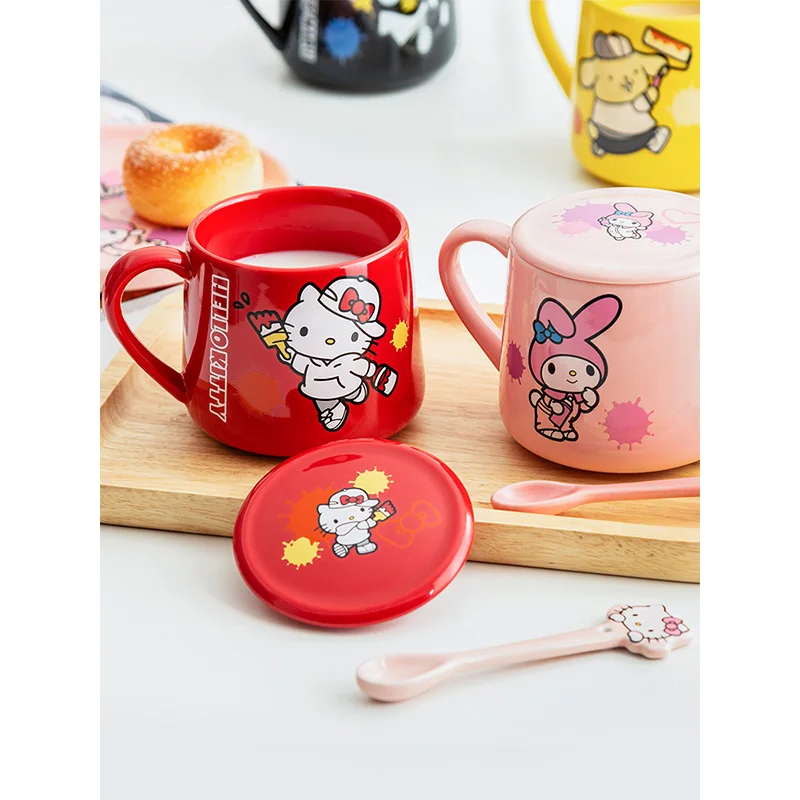 Sanrioed HelloKittys Mymelody помпон Puri KEROPPI Kuromi офисные кофейные чашки для мужчин и женщин