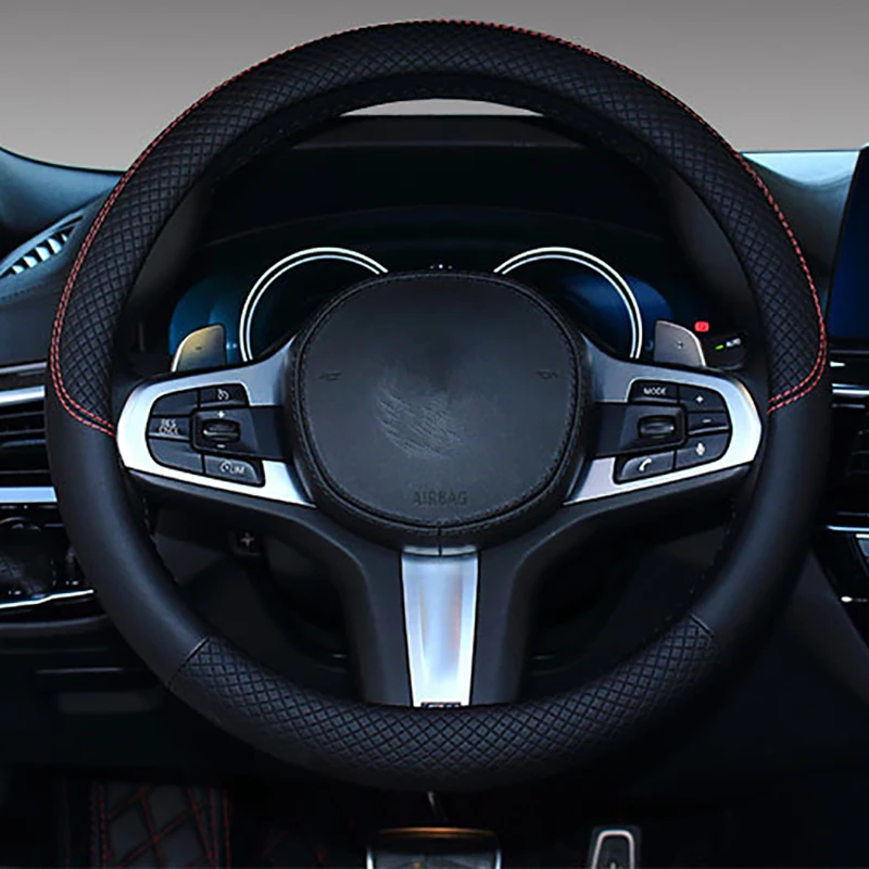 38 см чехол рулевого колеса автомобиля универсальный кожаный на руль подходит для