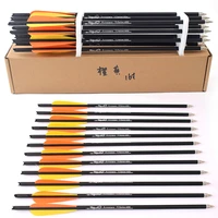 hunting crossbow archery 1620 inch orange yellow feather spine 400 carbon arrow