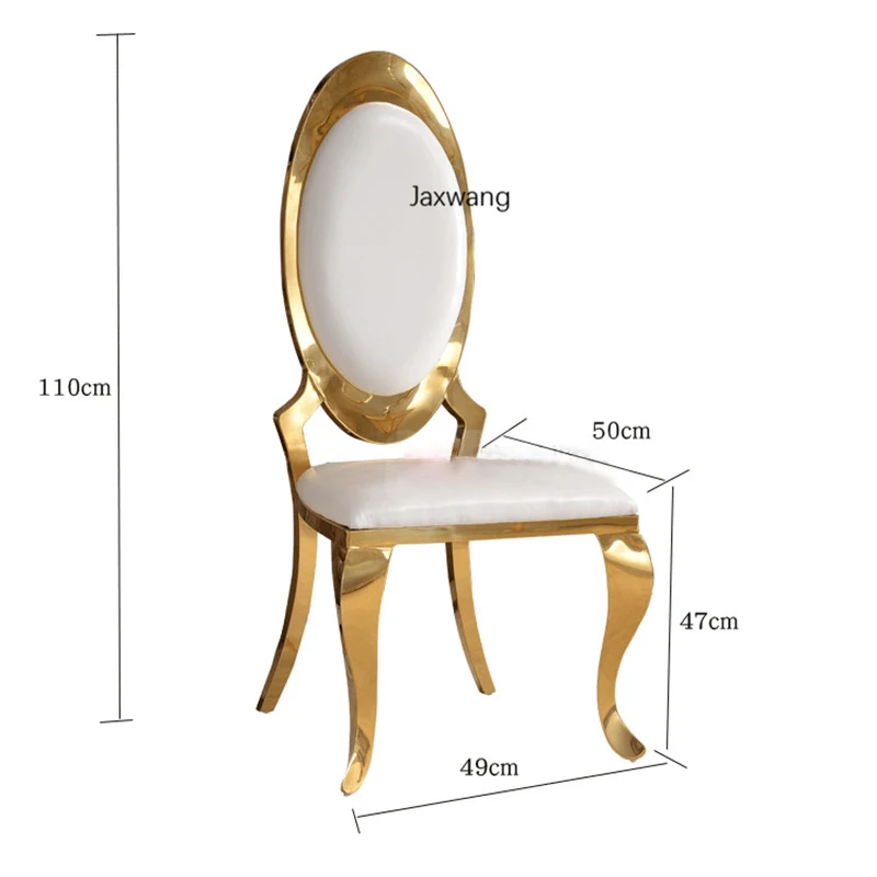 

Nordic Dining Chair Kitchen Furniture Luxury Golden Stainless Steel Dining Chair Simple Modern Banquet Hall Fashionable Chairs