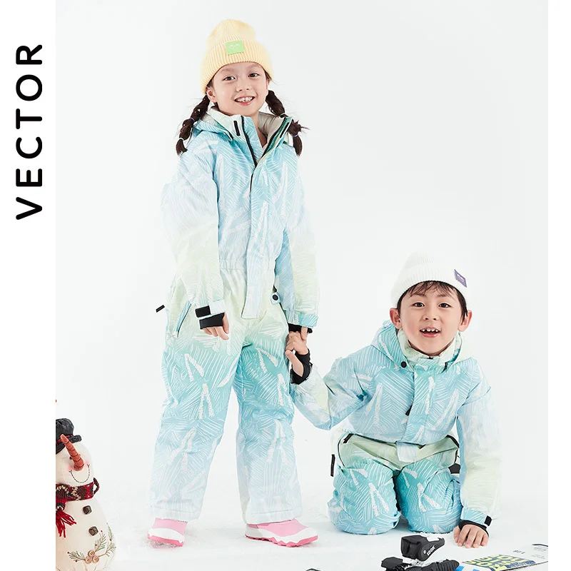 -30 Degree Children Ski Jumpsuit 2022 Winter Snowboard Jacket Boys and Girls Outdoor Snow Suits Warm Waterproof Kids Ski Jacket