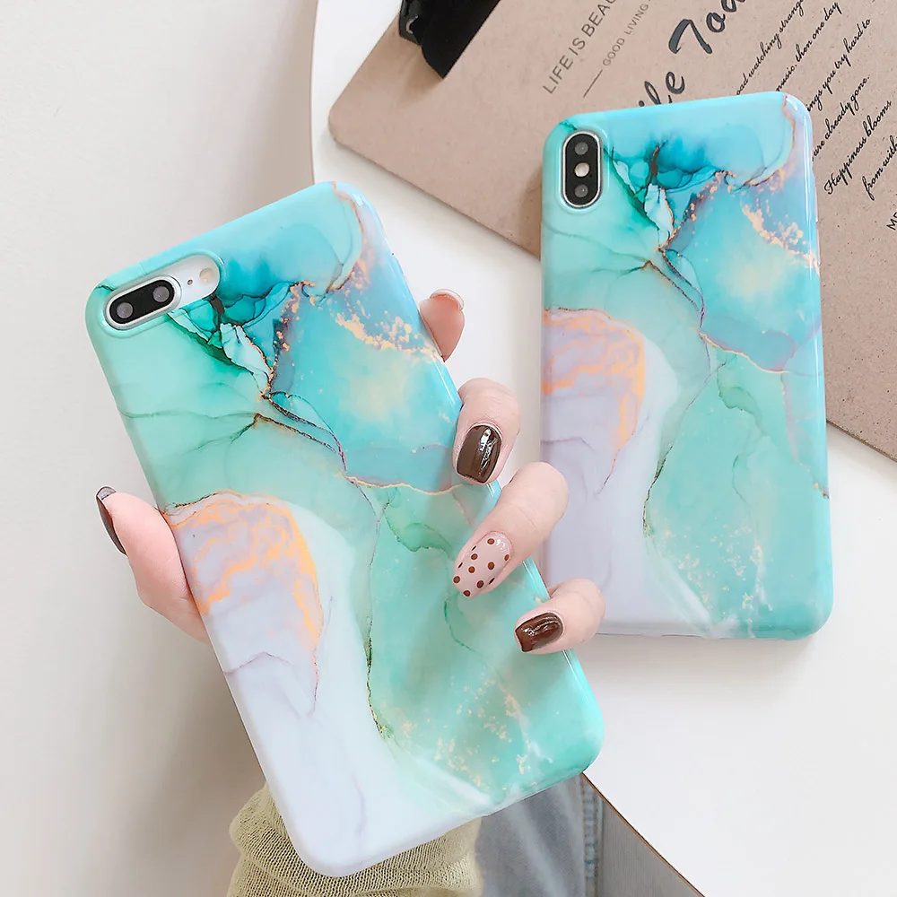 Мягкий силиконовый чехол для iPhone XR XS MAX 11 Pro Max мраморный 6 6S 7 8 Plus X красивый IMD