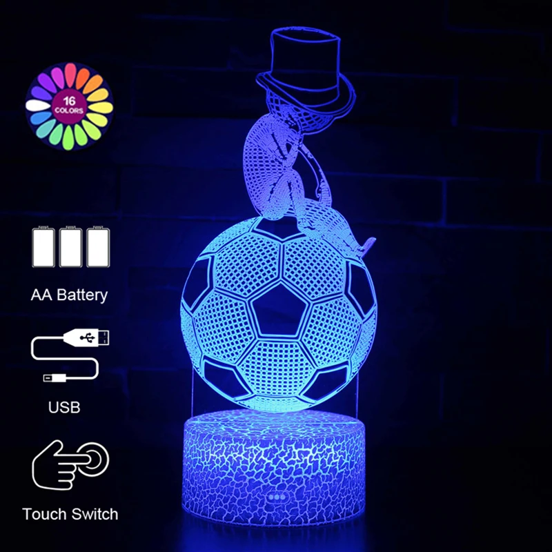 

Football Team Logo 3d Nightlight Lamp Kids Child Girls Manga Gift Night Light Lamp Bedroom Decor 16 Colors Rangers Arsenal