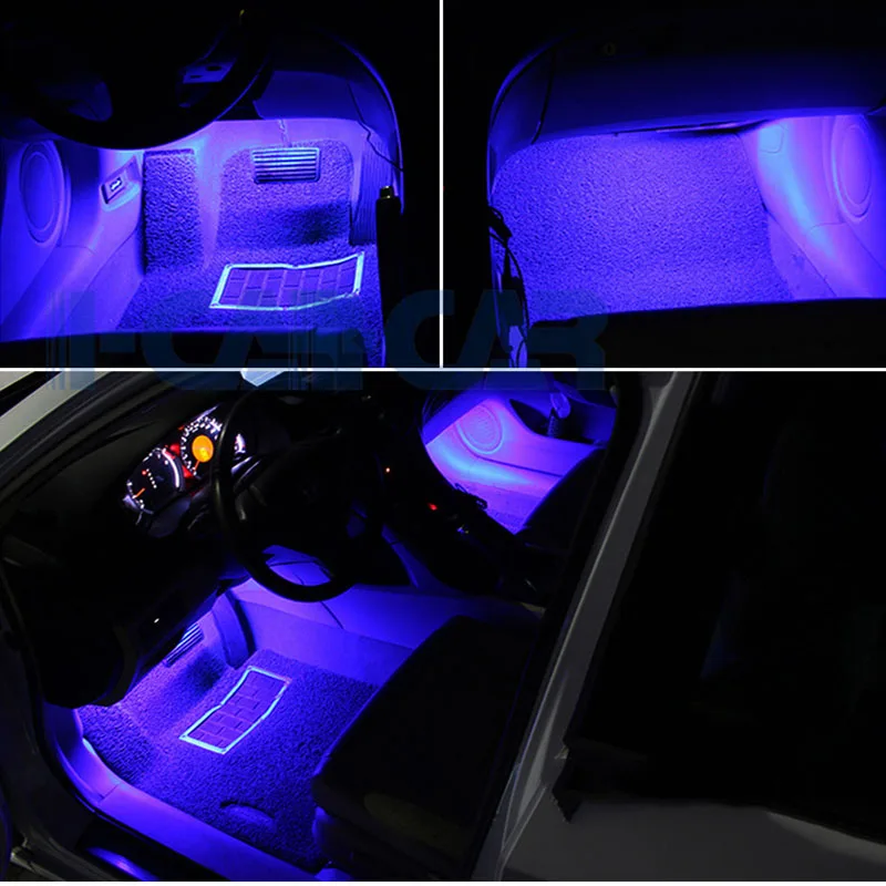 

48 LED Car Interior Atmosphere Lights Strip Music Control Bluetooth APP RGB LED Dynamic Ambient Strip Light Decorative Lamp