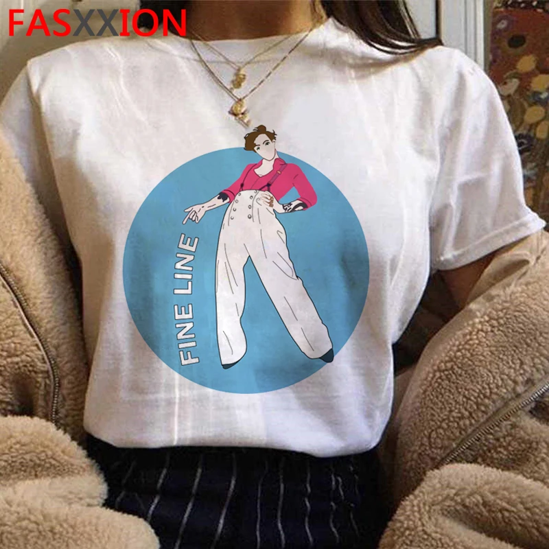 

Harry Styles Harajuku Graphic T Shirt Women's Fine Lines Aesthetics Ulzzang Humanity Top T-shirt Women