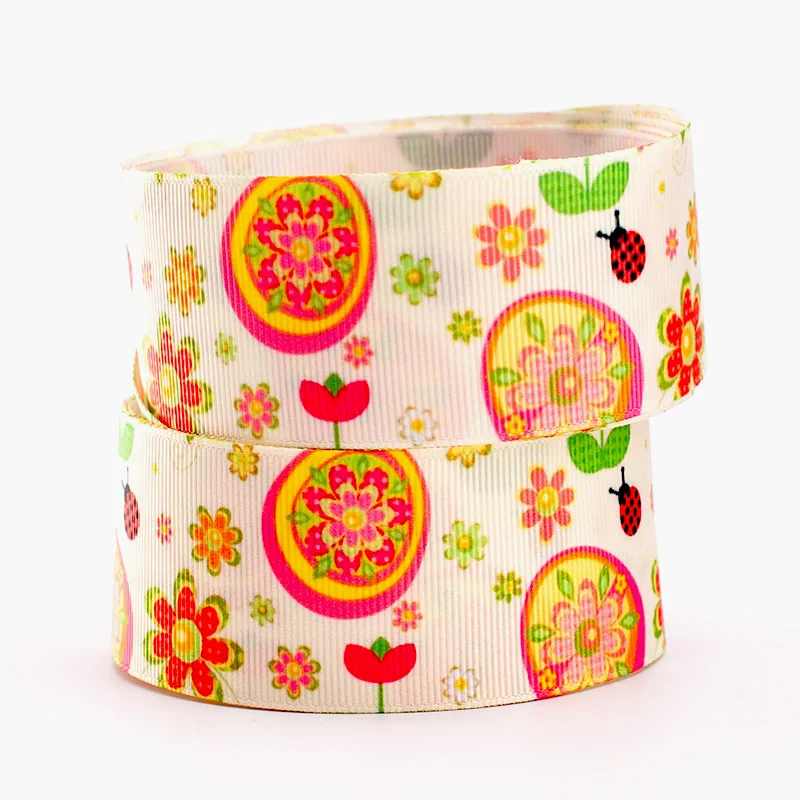 Лента в рубчик с рисунком летняя серия 10 ярдов | Дом и сад