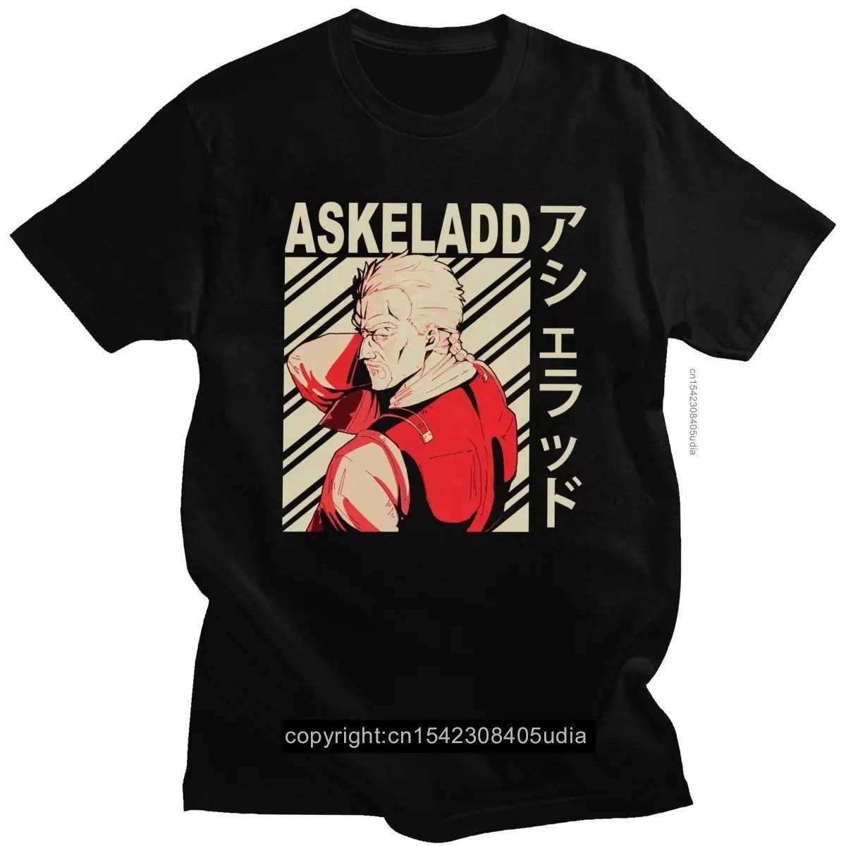 

Cool Vinland Saga Askeladd T Shirt Men O- Neck Short Sleeved Japanese Anime Manga Printed Tee Cotton Fans T-Shirt Harajuku