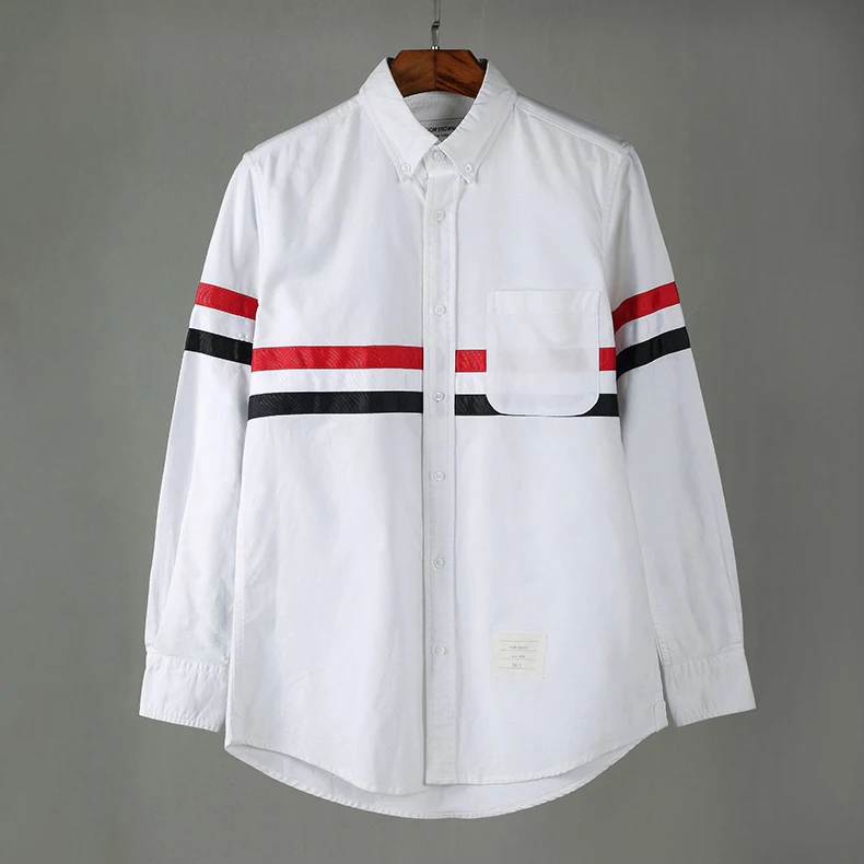 Модные брендовые рубашки TB THOM для мужчин Тонкая Повседневная рубашка с длинным