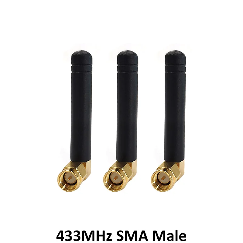 GRANDWISDOM 10pcs 433mhz antenna 2.5dbi sma male lora antene pbx iot module lorawan signal receiver antena high gain