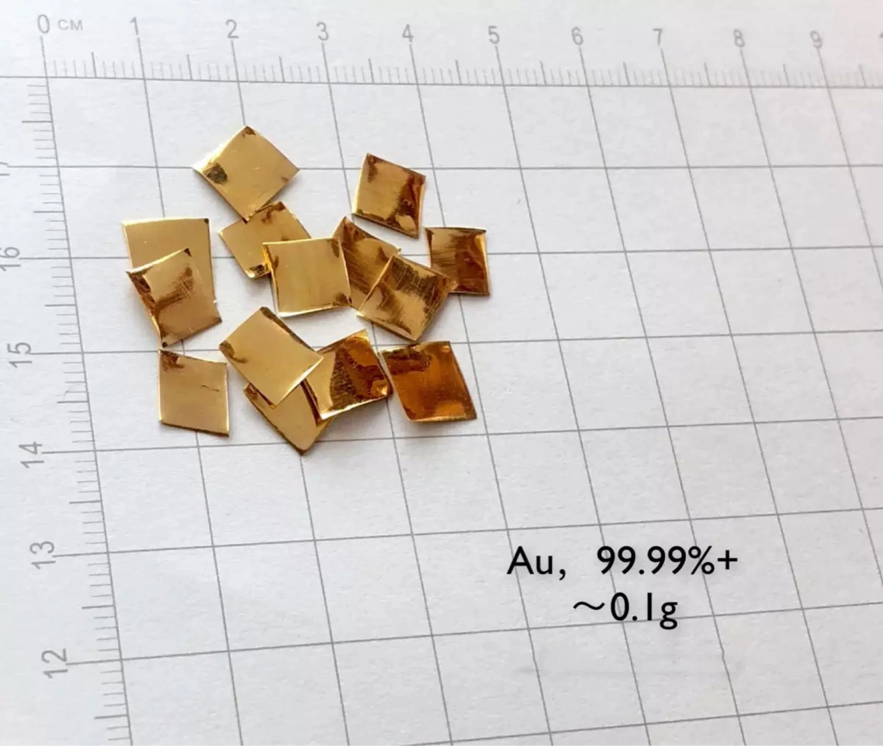 

01g Glass Sealed Small Gold Sheet Glass Sealed Gold High Purity Gold Sheet Au 99.99%