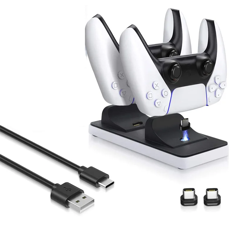 

Charger for PS5 Wireless Controller Charging Station with Dual Detachable USB C Ports, Charger Stand Dock for Sony Playstation 5