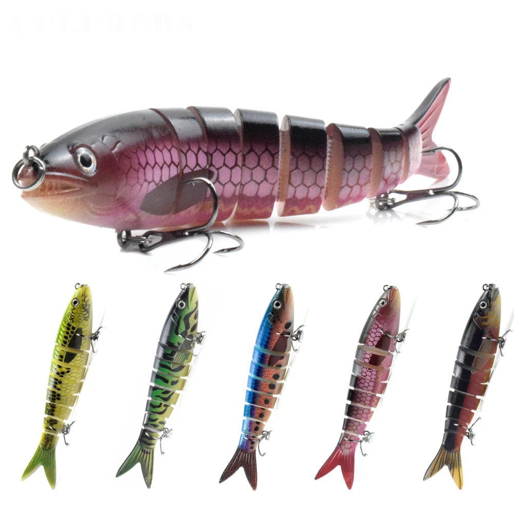 

LIXADA 3 Packs Bionic Multi Jointed Hard Bait S Swimming Action Fishing Lure with Tackle Box 8 Segment Sinking Fishing Lure