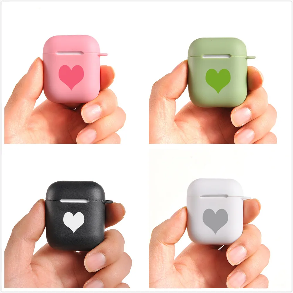 

Яркий Силиконовый чехол для AirPods 12, чехол для пар с сердцем и Apple, Беспроводная Bluetooth, яркий чехол для наушников