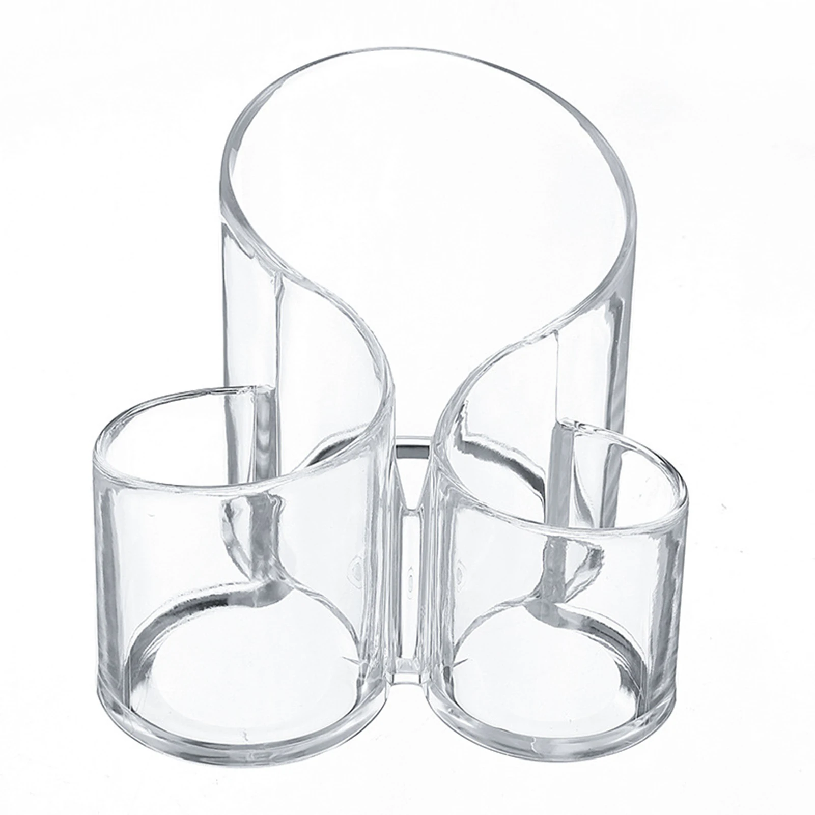 

S Shape Makeup Brush Holder Desktop Transparent Acrylic Cosmetic Organizer Box Multifunction Pen Storage Box
