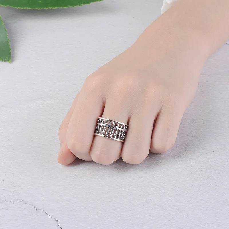 

New Silver 925 Big Beads Rings for Women Lady Punk Vintage Open Antique Rings Statement Sterling Silver Jewelry Anillos