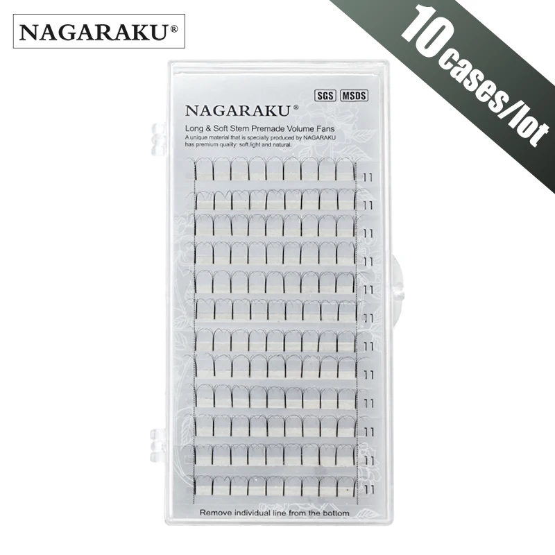 Ресницы NAGARAKU 3D 6D с 12 линиями для русского объема готовые пучки мягких и