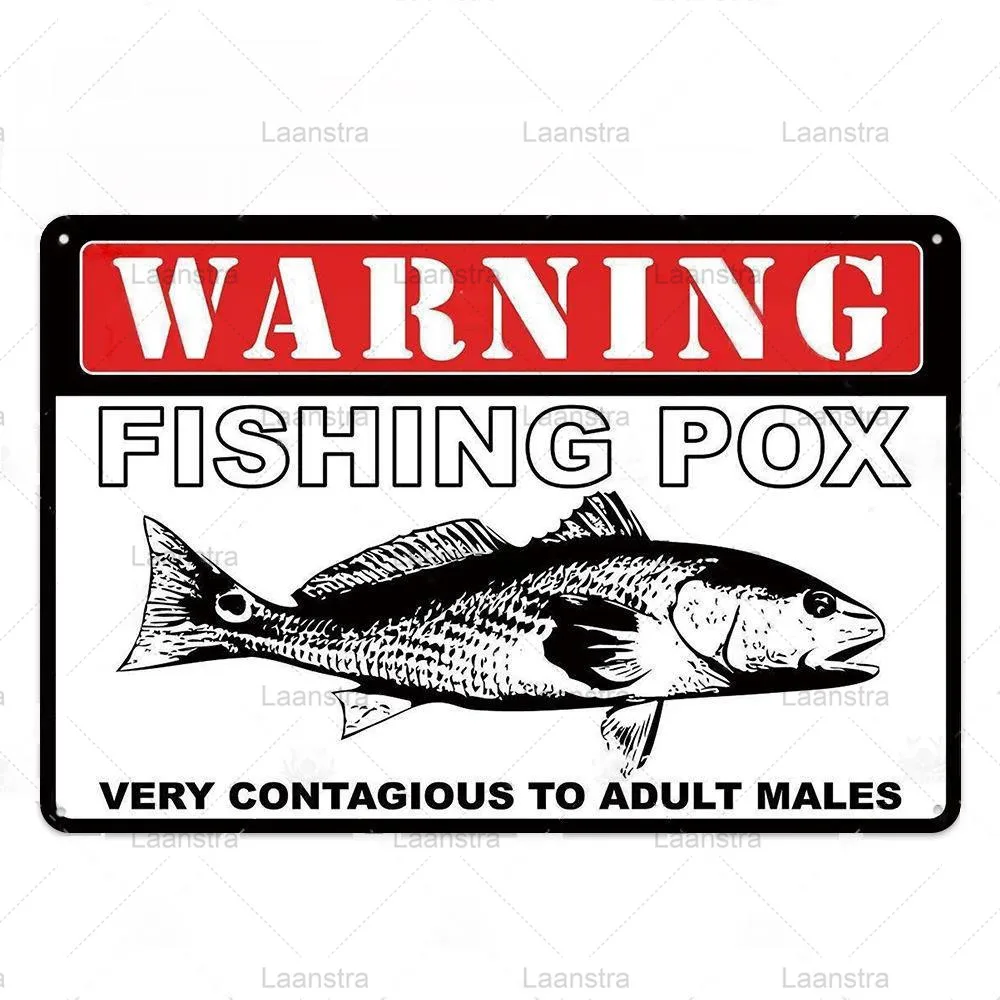 

Metal Tin Sign Retro Warning Fishing Pox Classification Of Fish Signs Vintage Poster Wall Art Decor For Pond Home Pub