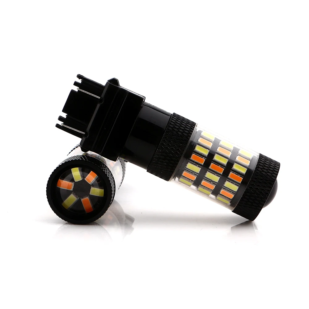 YM E-Bright Led P21/5 W P27/5 W Автомобильный сигнальный светильник 1157 3157 7443 переключение 6500K 4014 12V 600Lm DRL двойной цвет янтарный+ белый 2X