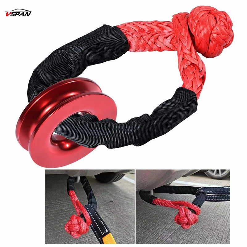 

2021 Red Synthetic Soft Shackle Recovery Ring 38,000lbs UHMWPE Rope Shackle for 4X4 Off-Road Recovery Marine Farming Industrial